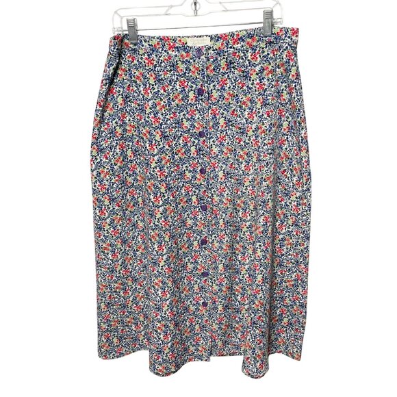 Vintage Y2K Christopher & Banks Midi Skirt Women's Size 10 Floral Print Cottage - Picture 8 of 8